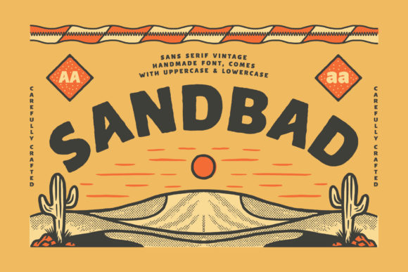 Sandbad: A Bold Display Font with Vintage Desert Charm